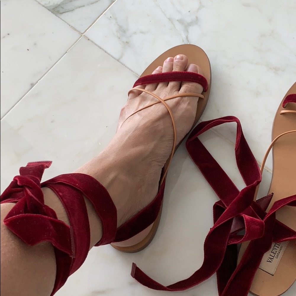 Authentic velvet flats Valentino